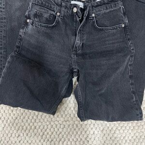 Zara womens Faded Black Relaxed Jeans